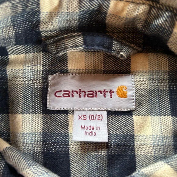 Carhartt Navy blue flannel Women's size XS (0/2) - Picture 4 of 8